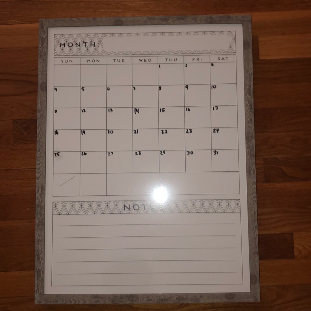 Whiteboard calendar